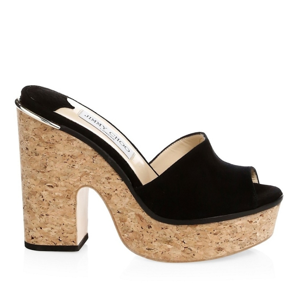 Jimmy Choo Deedee suede platform mules - Picture 2 of 16